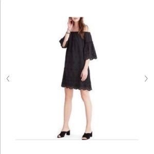 Madewell Off-Shoulder Black Mini Dress